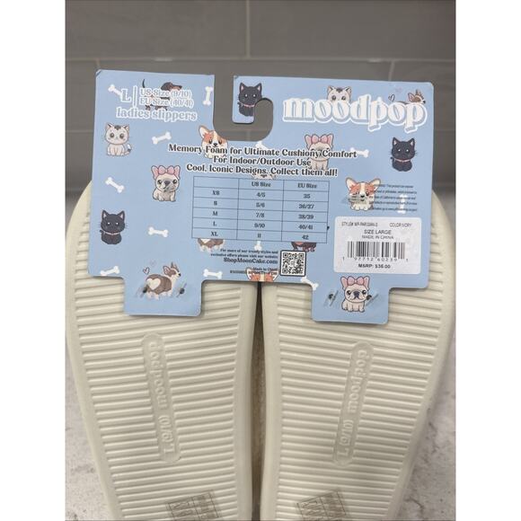 FRENCH BULLDOG Ladies LG 9/10 Memory Foam Slippers House Shoes Faux Fur Lining - Picture 5 of 5